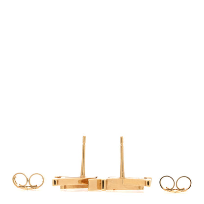 Louis Vuitton Metal Enamel LV Iconic Earrings Gold Pink 3 of 6