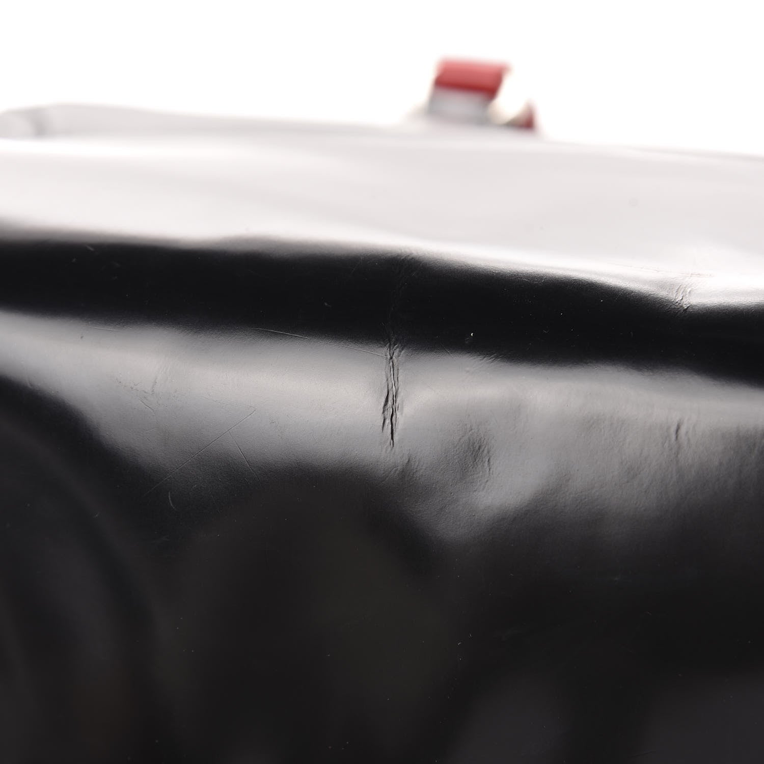 Alexander McQueen Patent Small Padlock Skull Tote Black Red 8 of 16