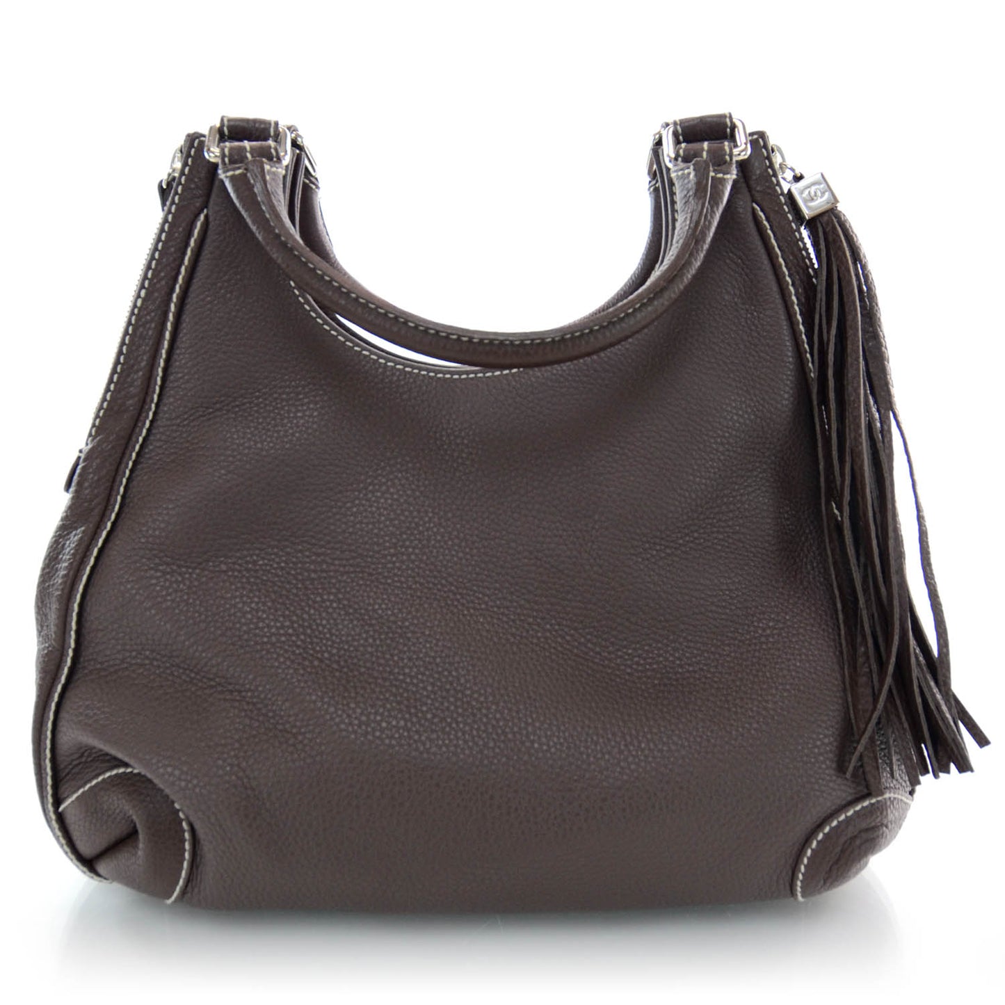 Leather Tassel Hobo Brown