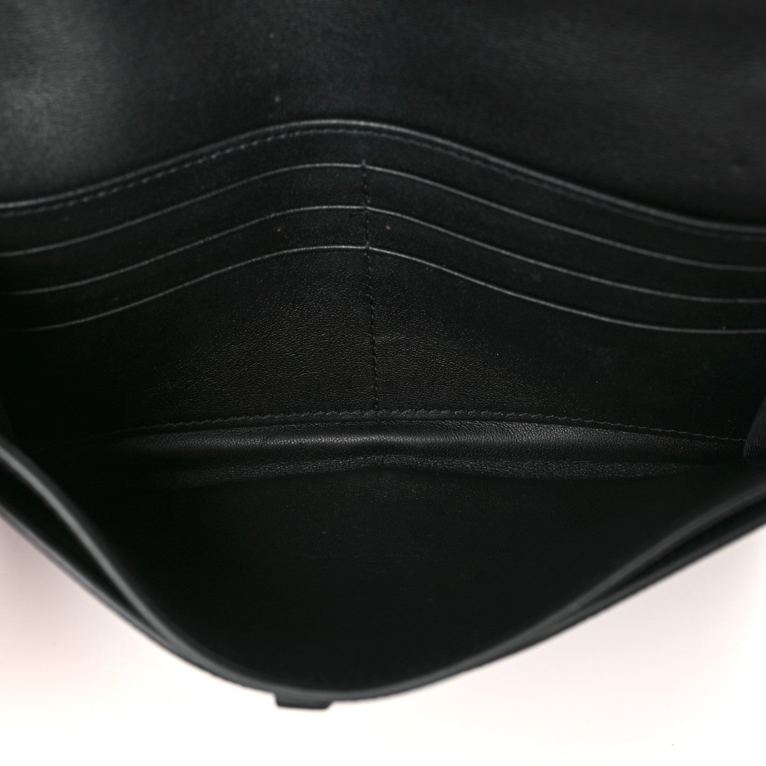 Christian Dior Grained Calfskin Saddle Chain Wallet Pouch Black 6 of 10