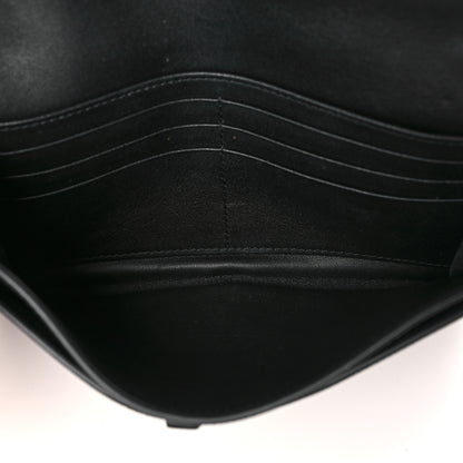Christian Dior Grained Calfskin Saddle Chain Wallet Pouch Black 6 of 10