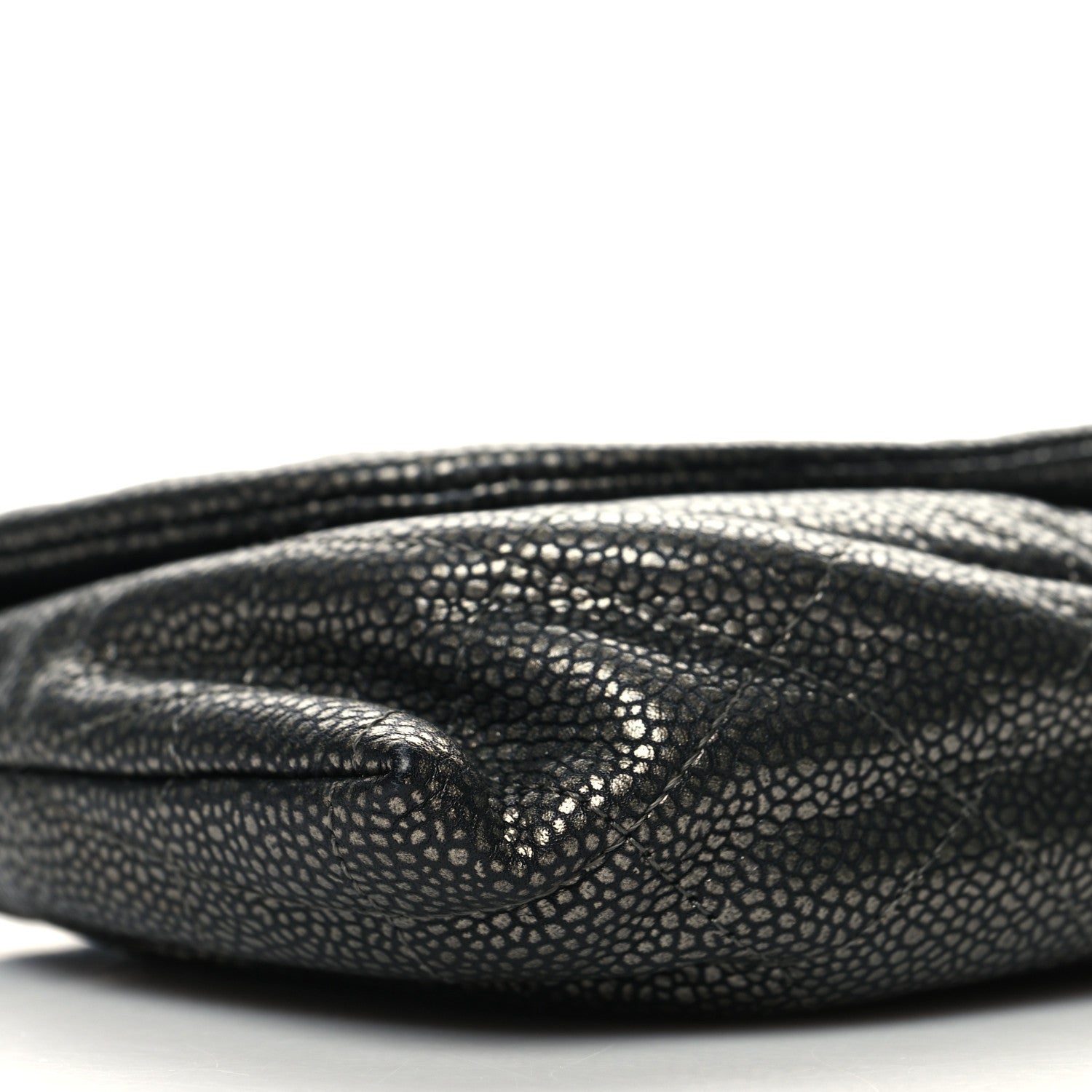Chanel Metallic Caviar Half Moon Wallet On Chain WOC Bronze 10 of 12