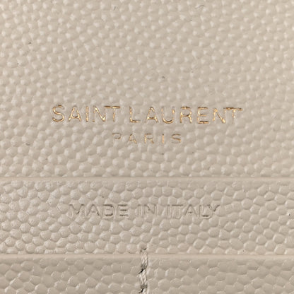 Saint Laurent Grain De Poudre Mixed Matelasse Triquilt Monogram Chain Wallet Crema Soft 6 of 11