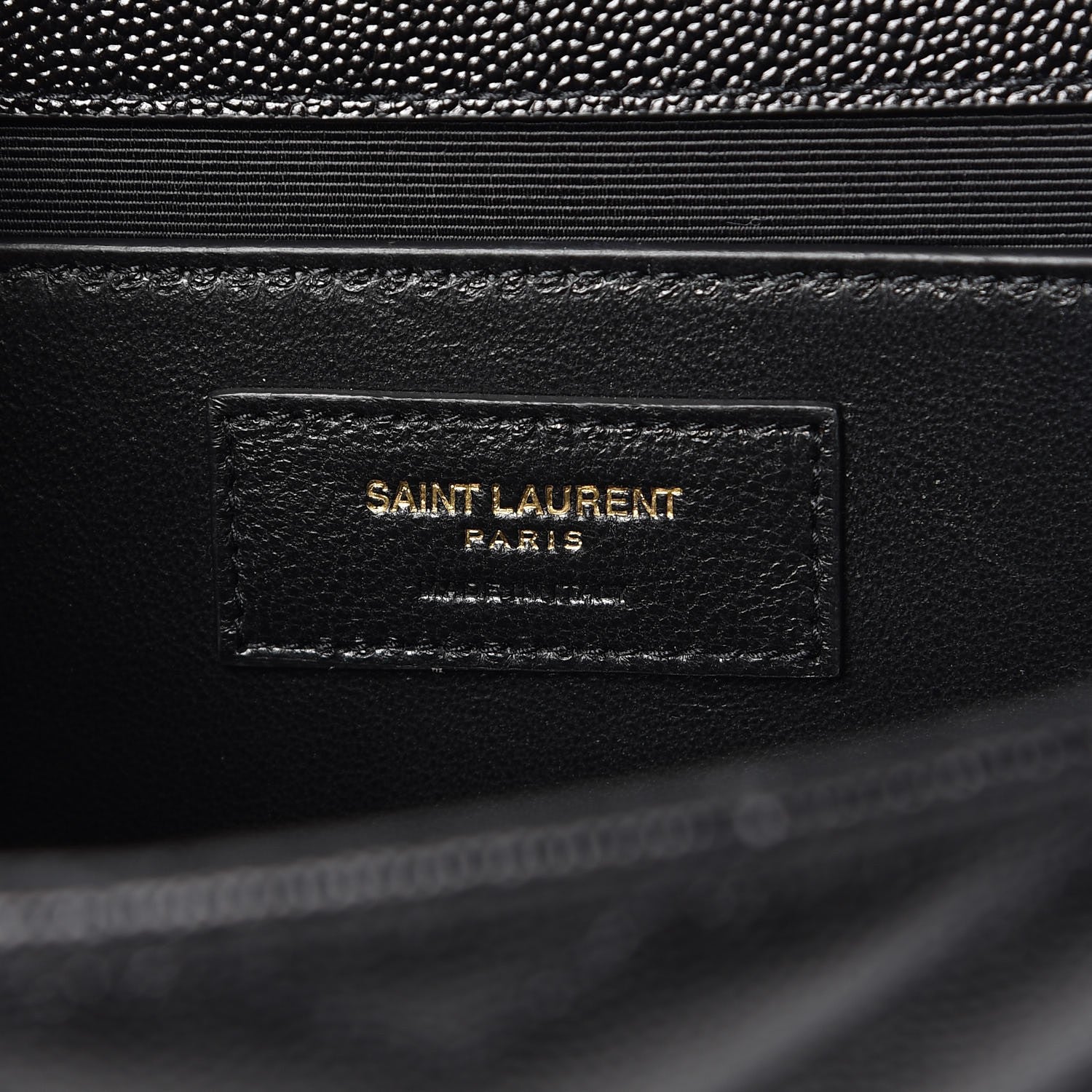 Saint Laurent Grain De Poudre Matelasse Chevron Medium Monogram Satchel Black 7 of 9