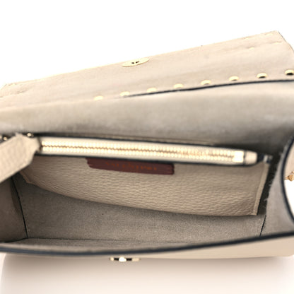 Valentino Garavani Grained Calfskin Small Rockstud Flap Crossbody Bag Light Ivory 5 of 8