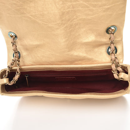 Chanel Metallic Aged Calfskin Quilted Small Pondichery Flap Gold 6 of 9