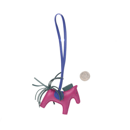 Hermes Milo Lambskin Grigri Rodeo Horse Bag Charm PM Rose Pourpre Bleu Electrique Malachite 2 of 3