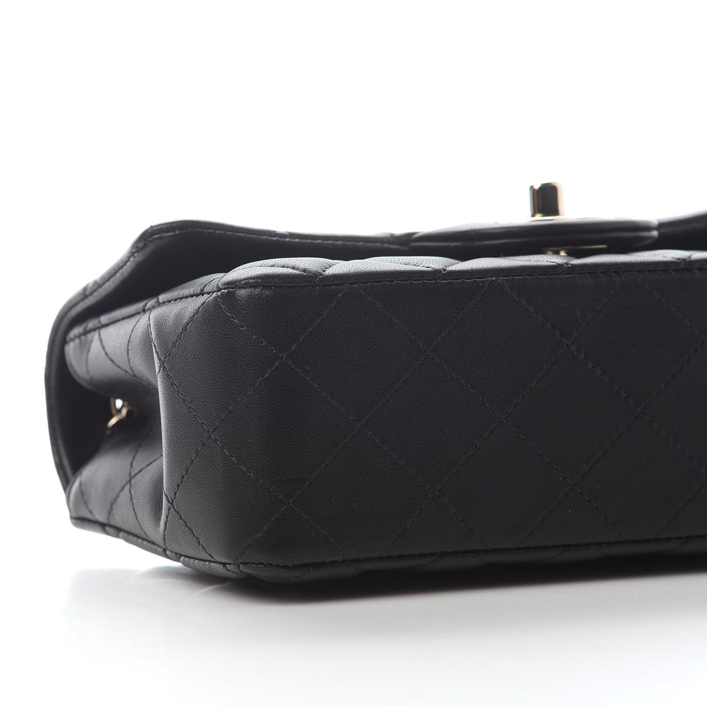 Lambskin Quilted Mini Rectangular Flap Black