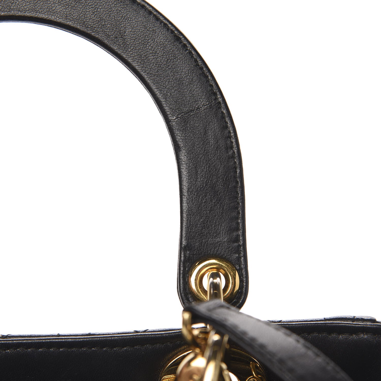 Christian Dior Lambskin Cannage Medium Lady Dior Black 10 of 13