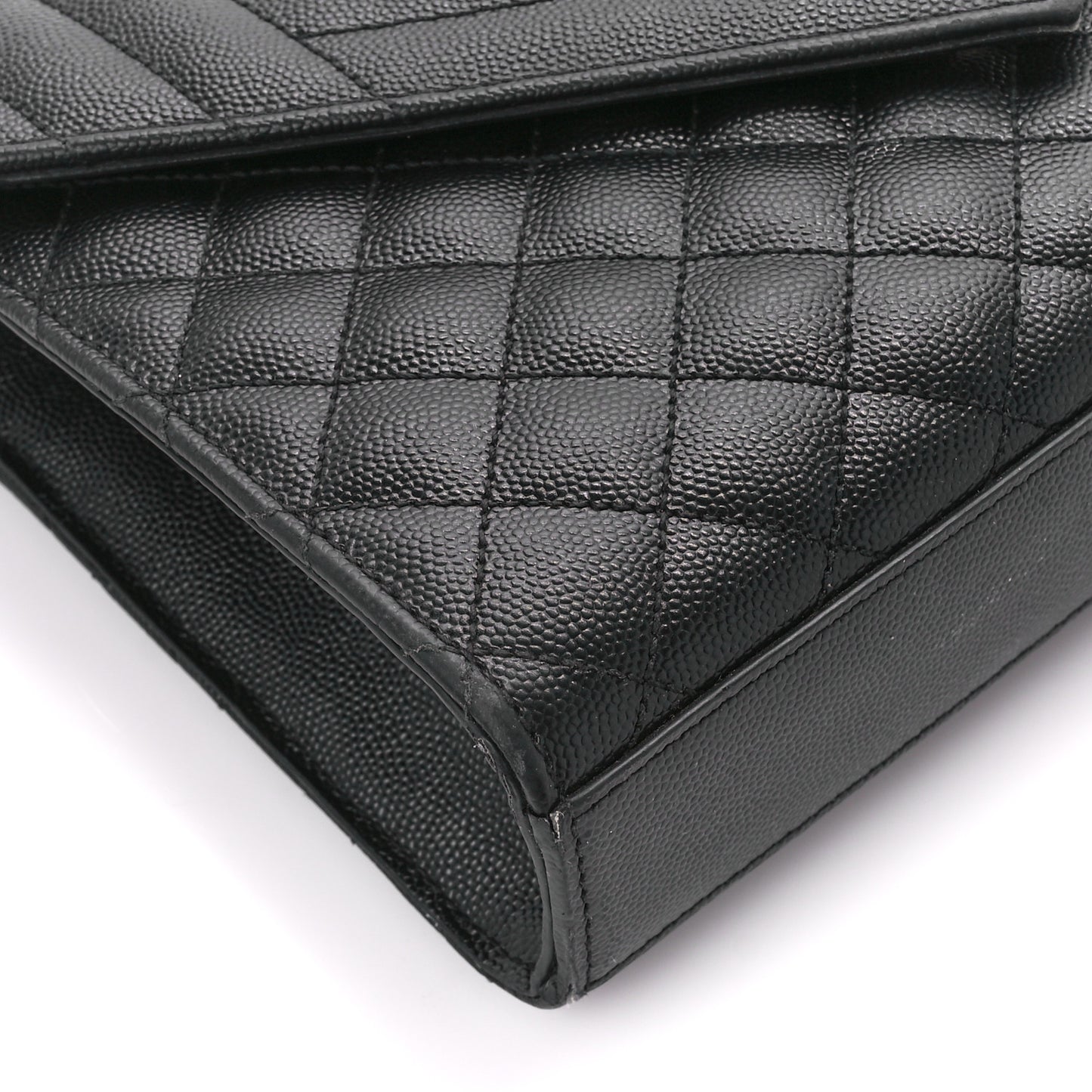Grain De Poudre Textured Mixed Matelasse Triquilt Medium Monogram Monochrome Satchel Black