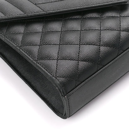Saint Laurent Grain De Poudre Textured Mixed Matelasse Triquilt Medium Monogram Monochrome Satchel Black 10 of 13