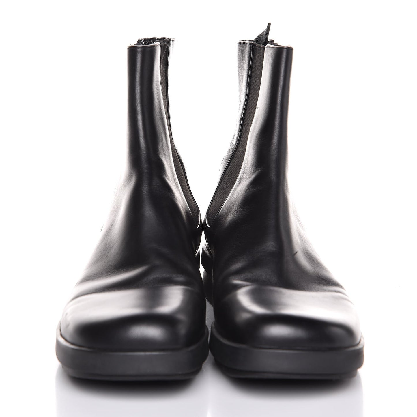 Mens Calfskin Web Ankle Boots 8.5 Black
