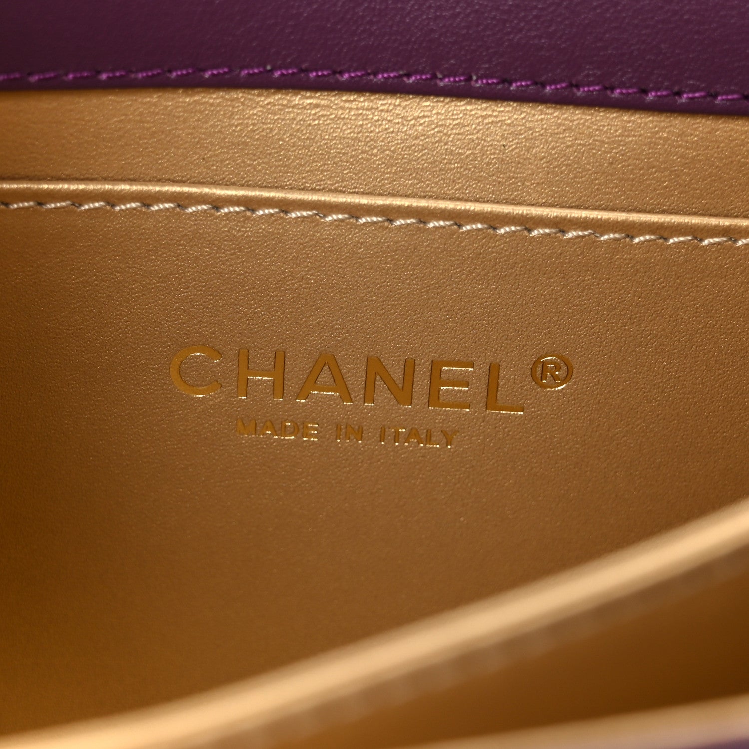 Chanel Calfskin Resin Quilted Mini Flap Purple 6 of 10