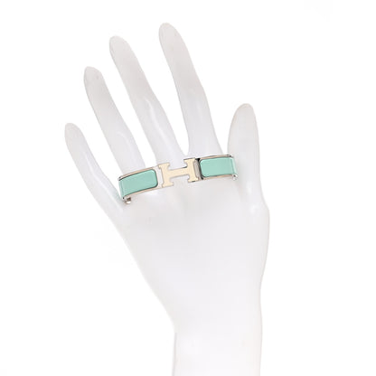 Hermes Enamel Narrow Clic Clac H Bracelet PM Lagon White 2 of 6