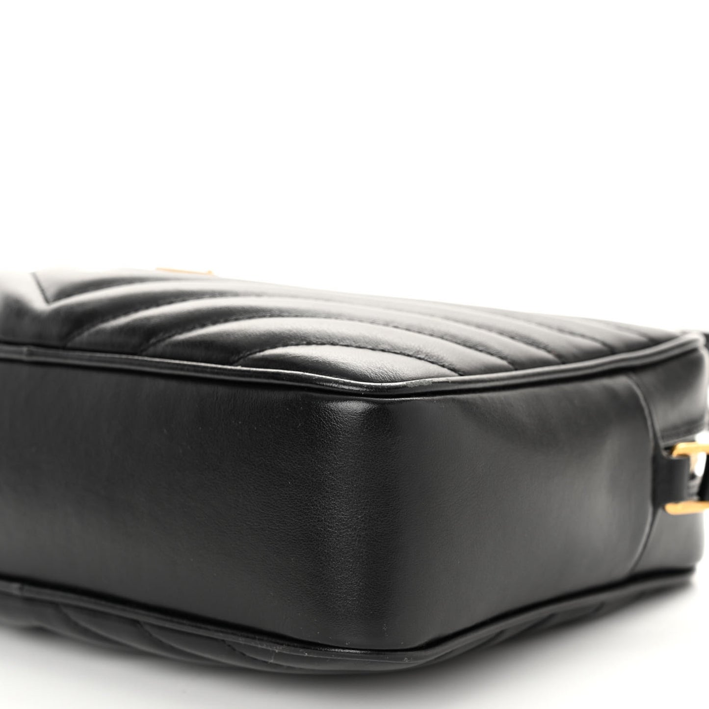 SAINT LAURENT Calfskin Matelasse Monogram Lou Camera Bag Black
