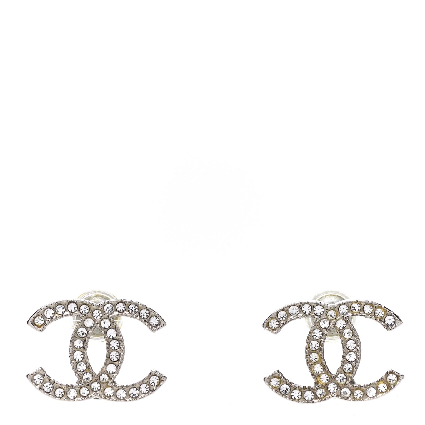 Crystal CC Earrings Silver