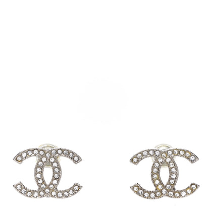 Chanel Crystal CC Earrings Silver 1 of 4