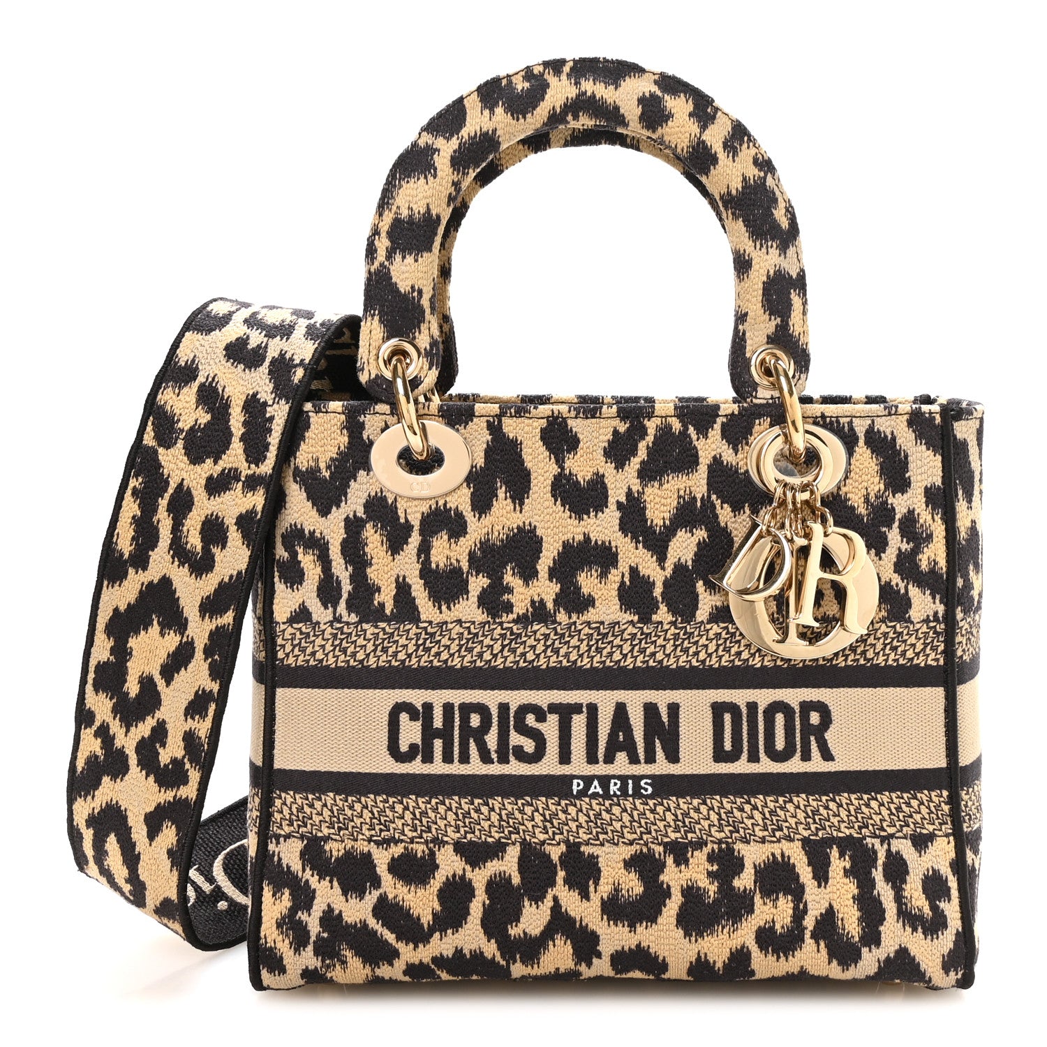 Christian Dior Canvas Medium Mizza Embroidered Lady D-Lite Beige Multicolor 1 of 9