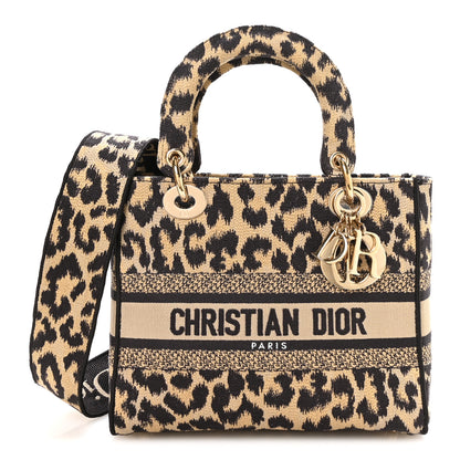 Christian Dior Canvas Medium Mizza Embroidered Lady D-Lite Beige Multicolor 1 of 9