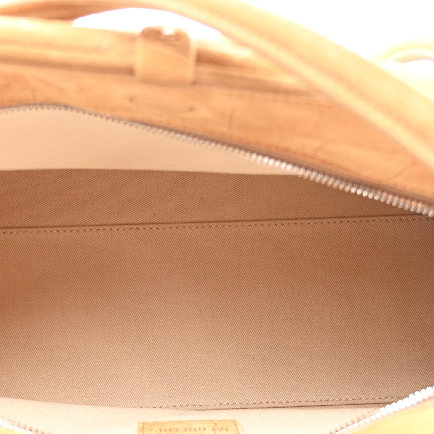 Suede Crocodile Embossed Le Turismo Bowling Bag Camel