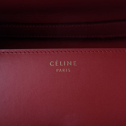 Celine Box Calfskin Medium Classic Box Flap Bag Red 8 of 9