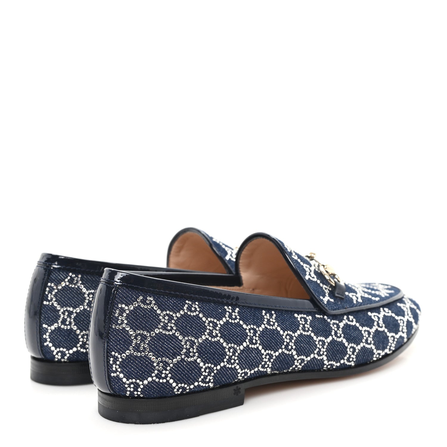 Gucci New Denim Crystal GG Monogram Womens 1953 Horsebit Jordaan Loafer 36 Blue 5 of 10