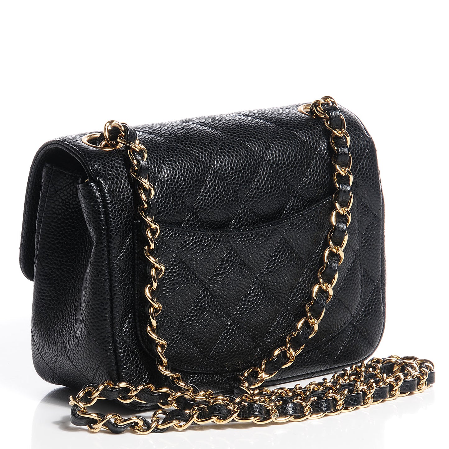 Caviar Quilted Mini Square Flap Bag Black