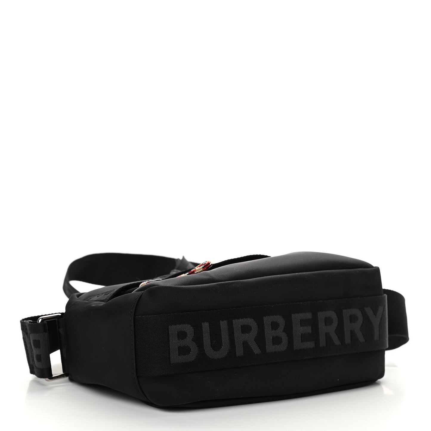 Nylon Logo Detail Crossbody Bag Black