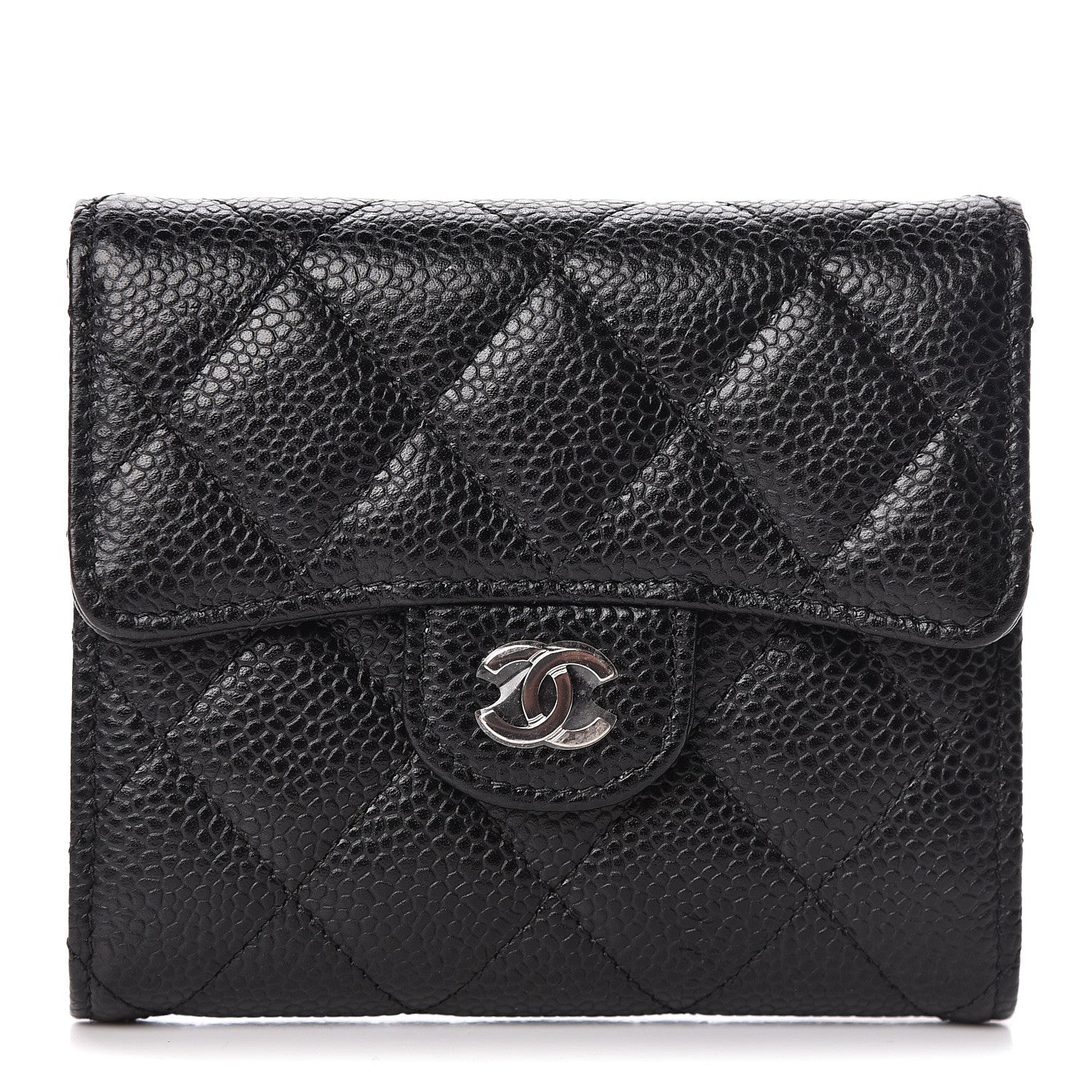 Chanel Caviar Quilted Compact Flap Wallet Black 1 of 9