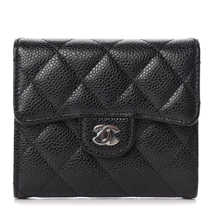 Chanel Caviar Quilted Compact Flap Wallet Black 1 of 9