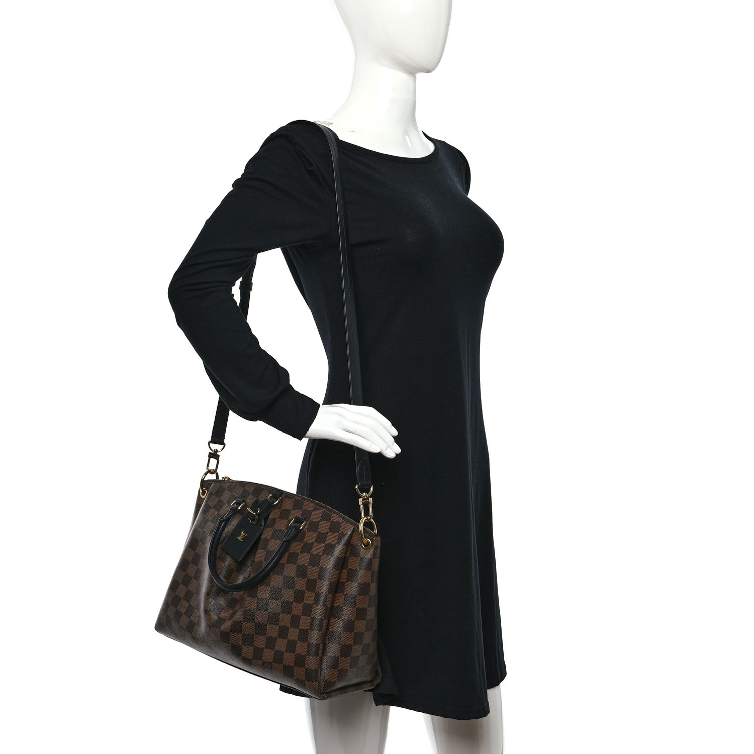 Louis Vuitton Damier Ebene Odeon Tote MM Black 3 of 8
