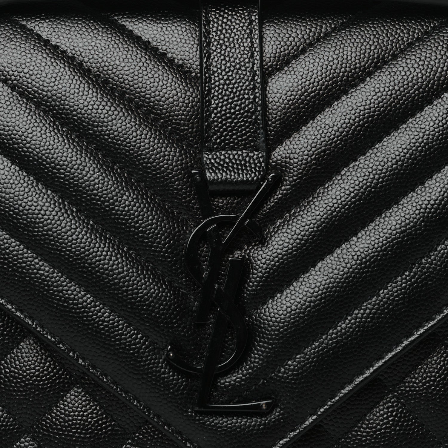 Saint Laurent Grain De Poudre Textured Mixed Matelasse Triquilt Medium Monogram Monochrome Satchel Black 7 of 9