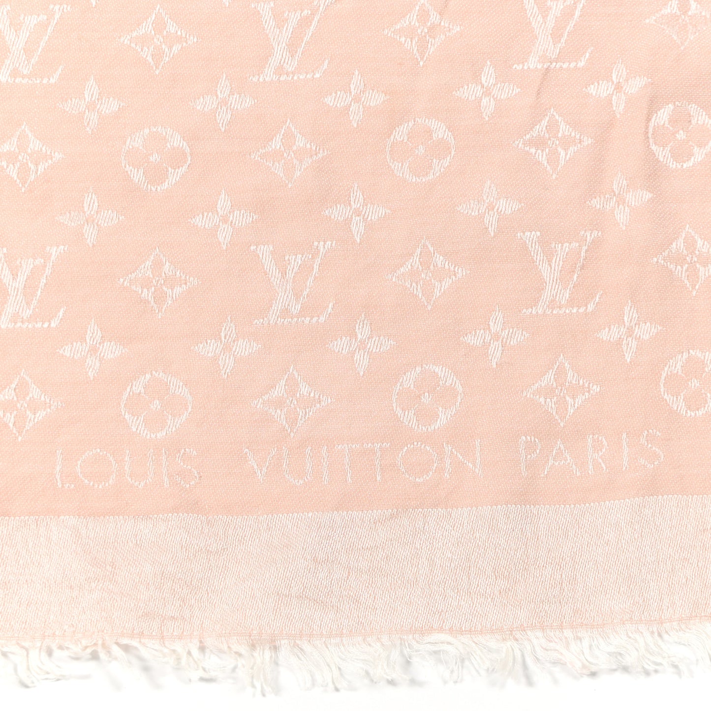Silk Wool Monogram Denim Shawl Rose
