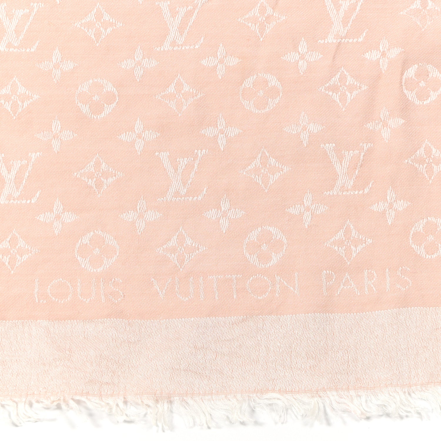 Louis Vuitton Silk Wool Monogram Denim Shawl Rose 2 of 13