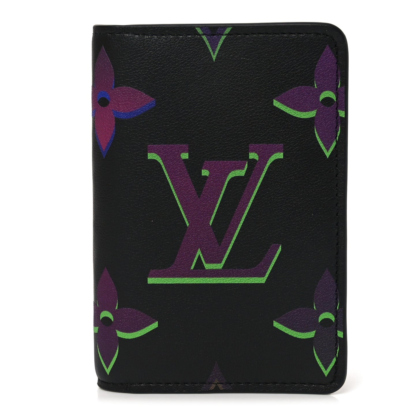 Calfskin Monogram Spotlight Comet Pocket Organizer Black Borealis