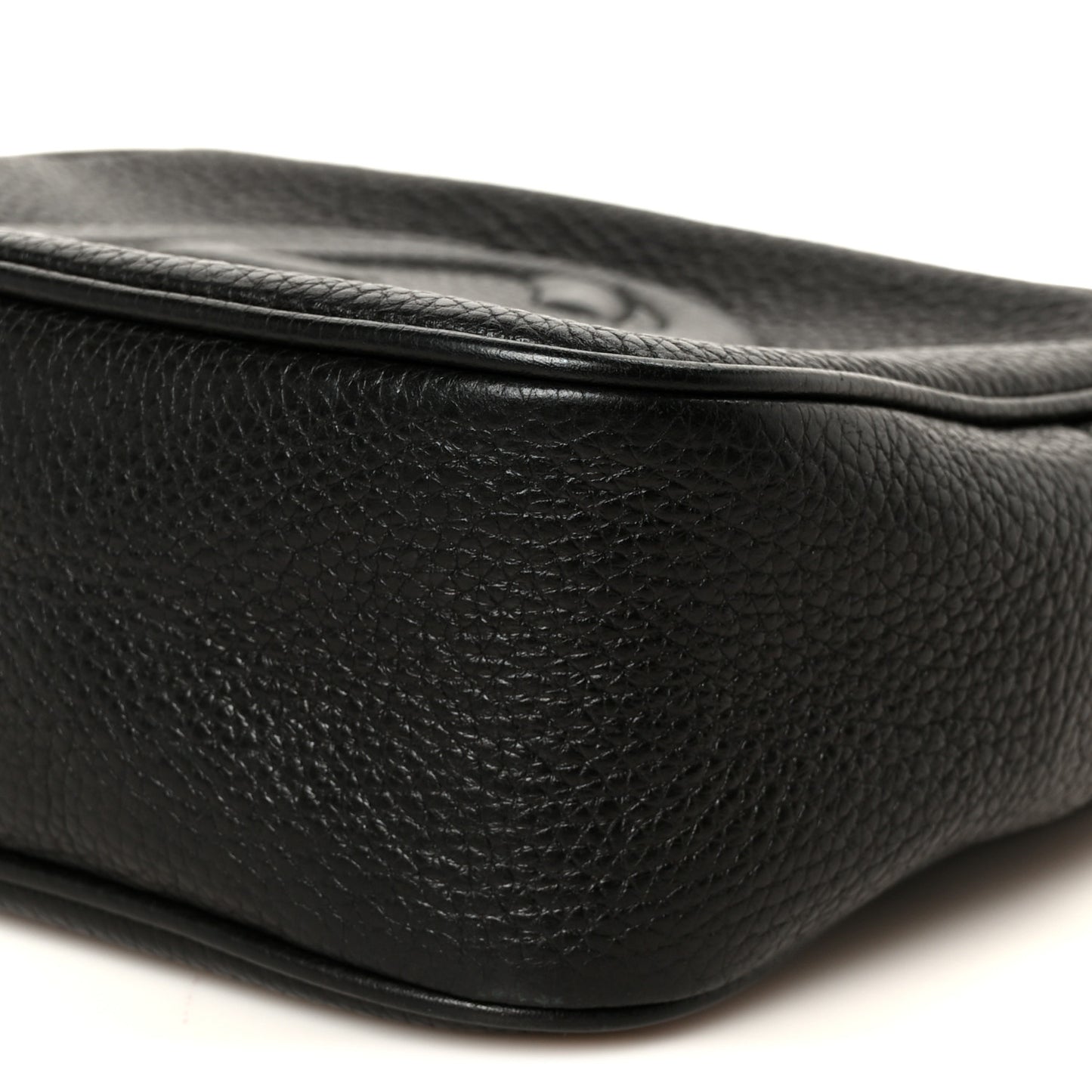 Pebbled Calfskin Small Soho Disco Bag Black