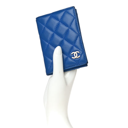 Chanel Lambskin Quilted Card Holder Wallet Blue 2 of 19