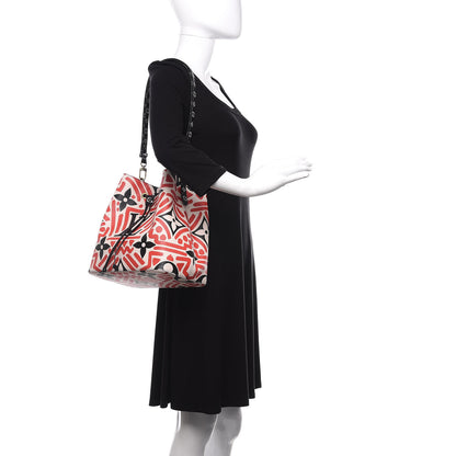 Louis Vuitton Monogram Giant Crafty NeoNoe MM Creme Rouge Black 2 of 11
