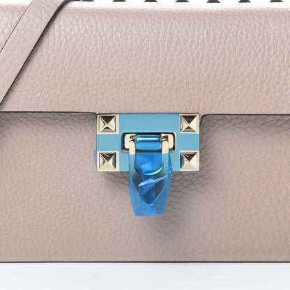 Valentino Garavani Pebbled Calfskin Small Rockstud Overlay Flap Shoulder Bag Poudre 7 of 12