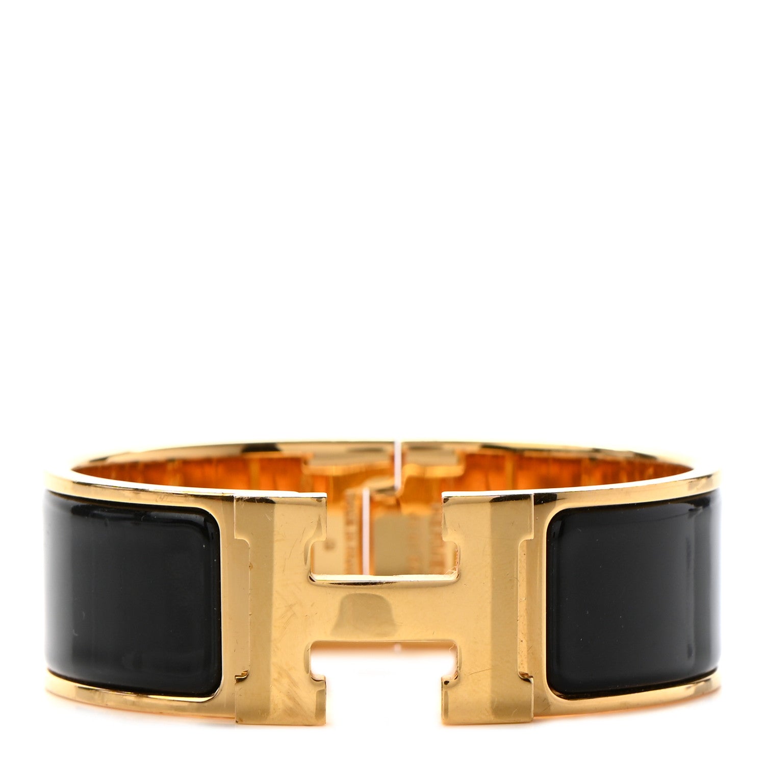 Hermes Enamel Wide Clic Clac H Bracelet PM Black 1 of 5