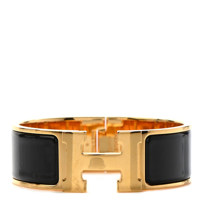 Hermes Enamel Wide Clic Clac H Bracelet PM Black 1 of 5