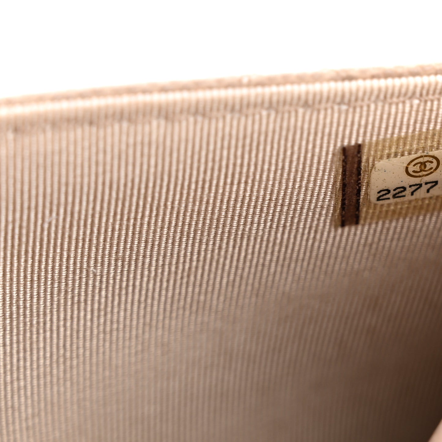 Caviar Quilted Wallet on Chain WOC Beige