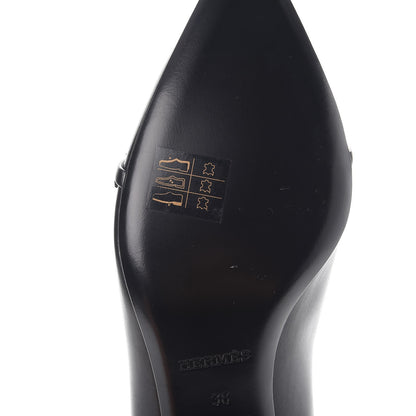 Hermes Calfskin Lauren Pumps 38 Black 8 of 8