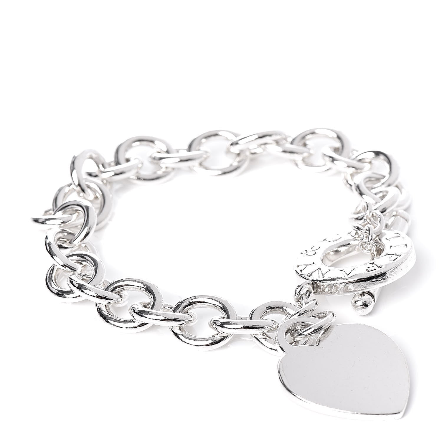 Tiffany Sterling Silver Heart Tag Toggle Bracelet 1 of 5