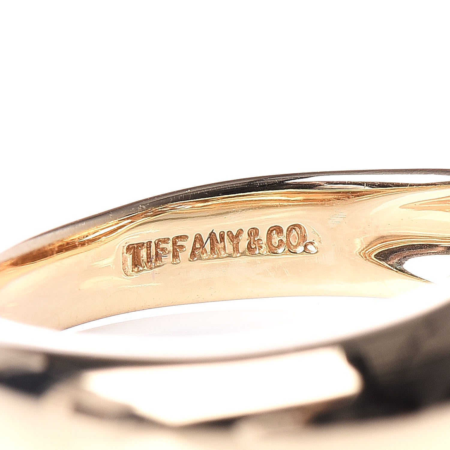 Tiffany 18K Yellow Gold Diamond Heart Band Ring 48 4.5 5 of 7
