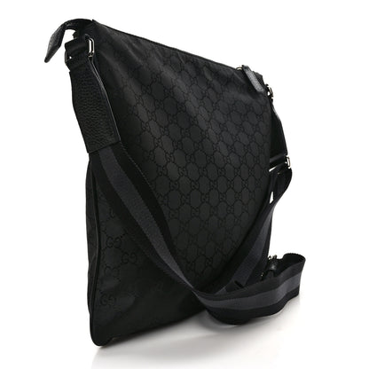 Gucci Nylon Monogram Medium Flat Messenger Bag Black 3 of 9