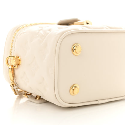 Louis Vuitton Lambskin Embossed Monogram Coussin Vanity PM  Cream 9 of 10