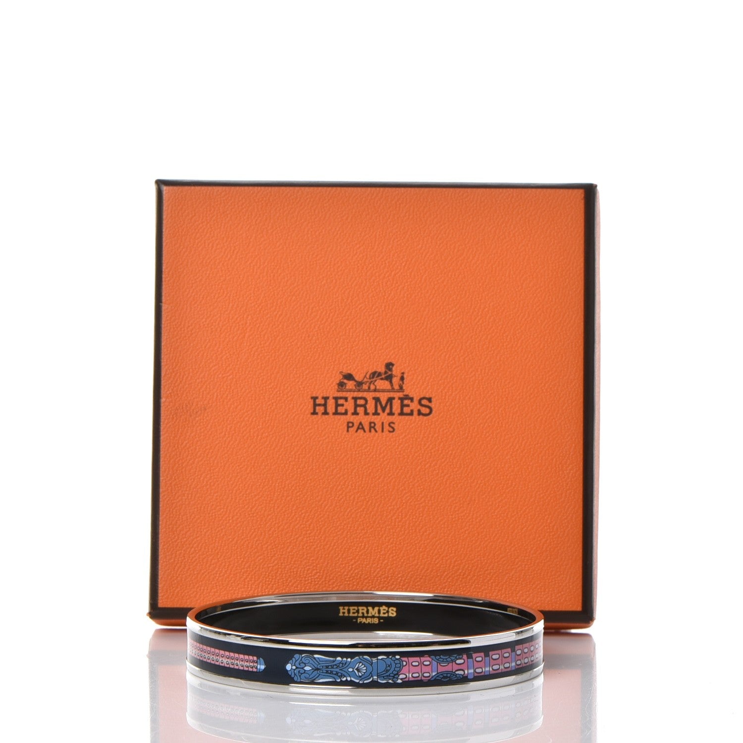 Hermes Enamel Printed Narrow Les Cannes Bracelet 70 Arts and Crafts 8 of 8