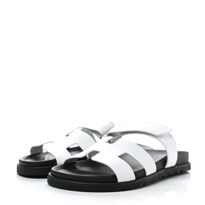 Hermes Calfskin Womens Chypre Sandals 39.5 White 3 of 9