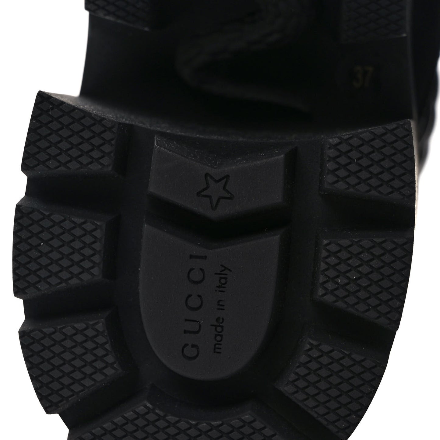 Apollo Calfskin GG Supreme Nappa Samoa Quilted Lace Up Ankle Boots 37 Black